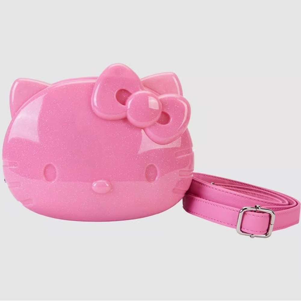 Loungefly x Sanrio 50th anniversary Pink Glitter Hello Kitty Crossbody Bag